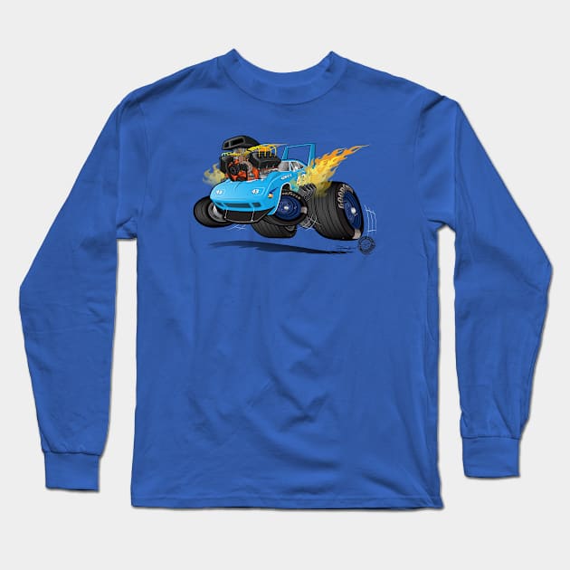 70 Superbird King Flames Long Sleeve T-Shirt by Goin Ape Studios